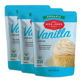 Miss Jones Baking Organic Yellow Cake and Cupcake Mix, Non-GMO, Vegan-Friendly, Moist and Fluffy: Vanilla, (Pack of 3)