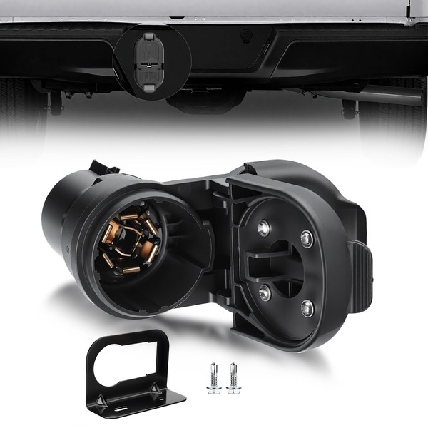 ISINLASSO 7 Blade & 4 Flat Trailer Connector w/Bracket, Dual