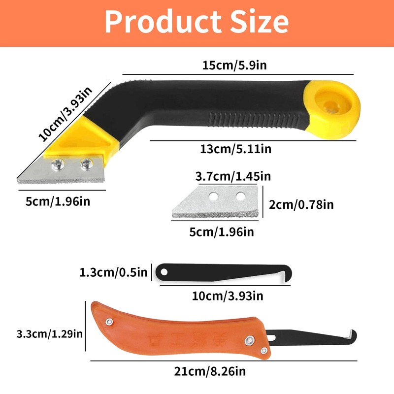 12 Pcs Pro Grout Scraping Rake Tool, Tile Grout Hand