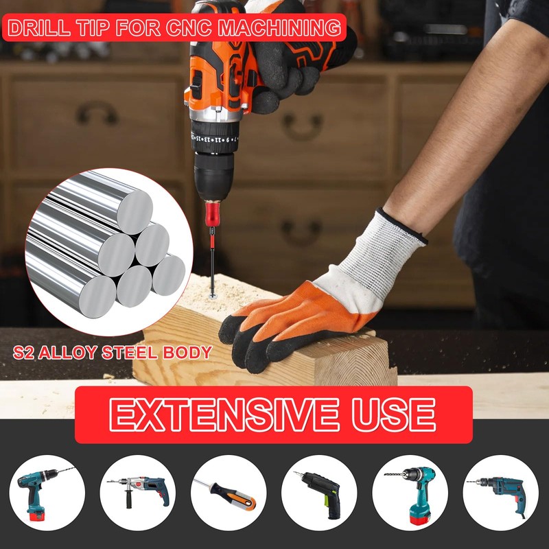 21Pcs Metric & SAE Impact Allen Wrench Drill Bit Set,