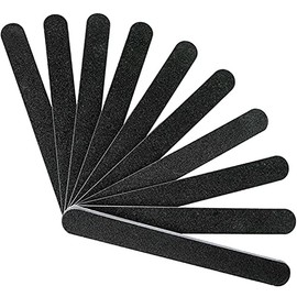 Karlash - 10 limas de uñas profesionales de doble cara 100/180 Grid Emery Board Grit Black Gel para manicura y pedicura