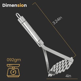 Siva Naturals Zig-Zag Sheet Tomato Masher (Mini) | Stainless Steel Kitchen Tool For Effortless Mashing | Perfect For Sauces, Purees & Baby Food | Compact & Easy To Clean