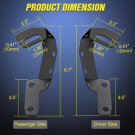 Nilight Ditch Light Brackets Hood Hinges Mount Bracket Kit for Auxiliary Offroad LED Pod Light Work Lights Compatible with Toyota 4Runner 2009-2023 Toyota Tundra 2007-2021