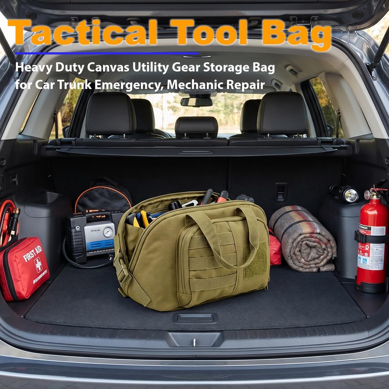 Heavy Duty Tool Bag,Tool Pouch Organizer,5-Pocket 10-Inch Small Tool Bag
