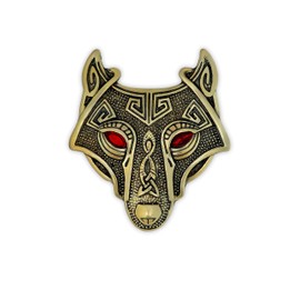 HAQUIL Gold Wolf Label Pin Wolf Necklace Alpha Male Wolf Head Wolf Jewelry Gift for Men and Women