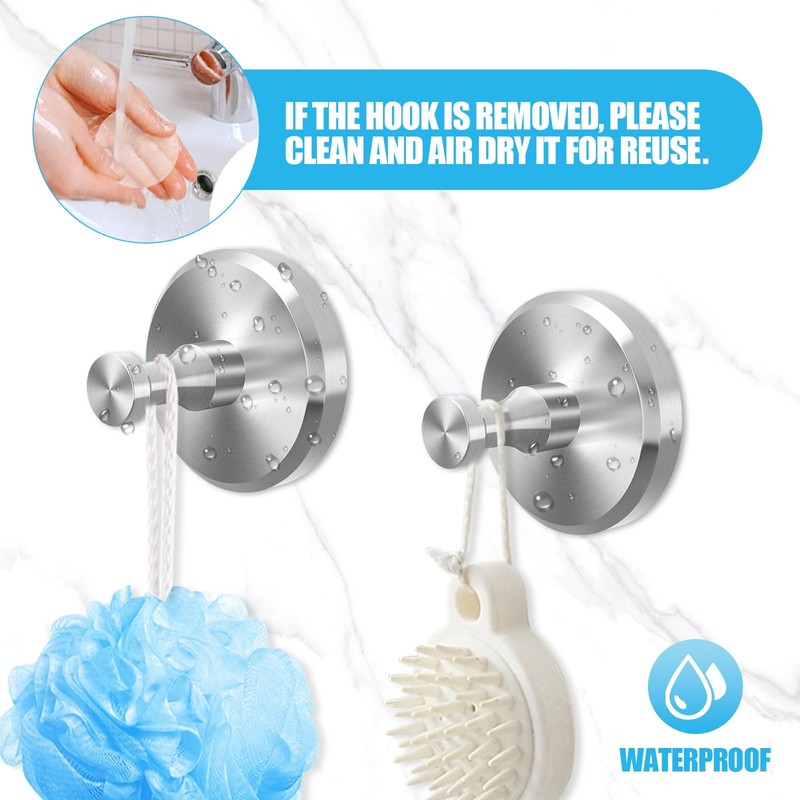 SUPRROW Pack of 4 Towel Holders, No Drilling, Suction Cup