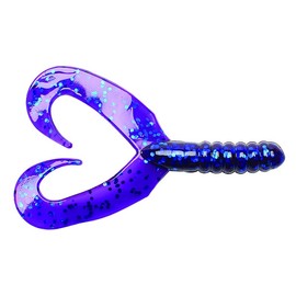 Big Bite Baits 2" Twin Tail GRUB/Electric Grape (10 Pack)