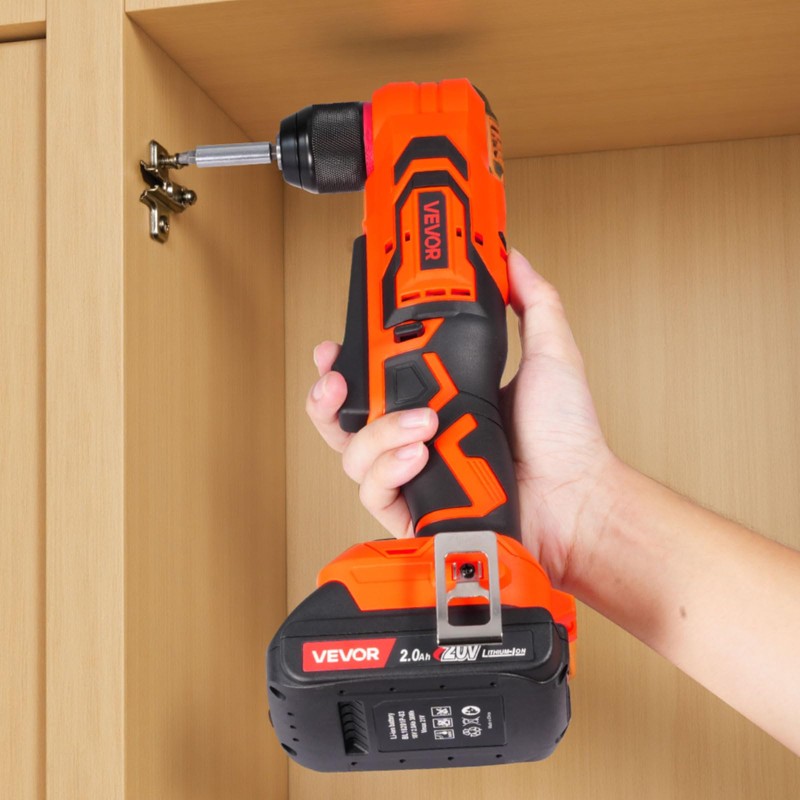 VEVOR Right Angle Drill, 3/8 Inch Chuck, 90 Degree Cordless