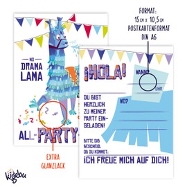 12 Llama Invitation Cards Funny Invitation for Children's Birthday for Boys Girls and Adults Suitable for Any Party (Invitation Cards without Envelope)