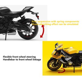 Fuwraixis 1/12 Metal Die-Cast Motorcycle Toy, YZF-R1 Alloy Motorcycle Model, Sports Motorcycle Racing Model Series, Men, Children, Boys, Gift, With Decorative Base