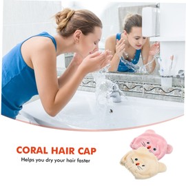 TOVINANNA 2pcs Cartoon Hair Drying Towel for Women and Boys and Girls Super Absorbent Coral Fleece Wrap Reduces Frizz and Breakage Safe and Skin-Friendly for Quick Drying After Bath