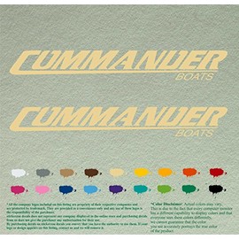 Pair of Commander Compatible Replacement Decals Vinyl Stickers Boat Outboard Motor Set of 2 (24", Cream 023)