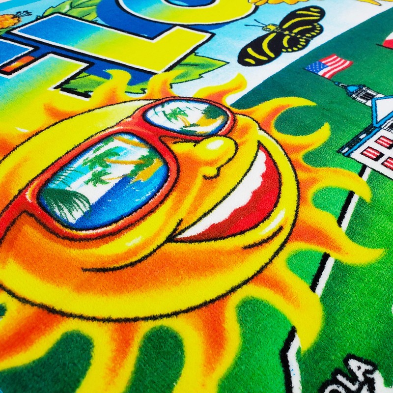 Florida Map Beach Towel 30 x 60 inch 100% Cotton