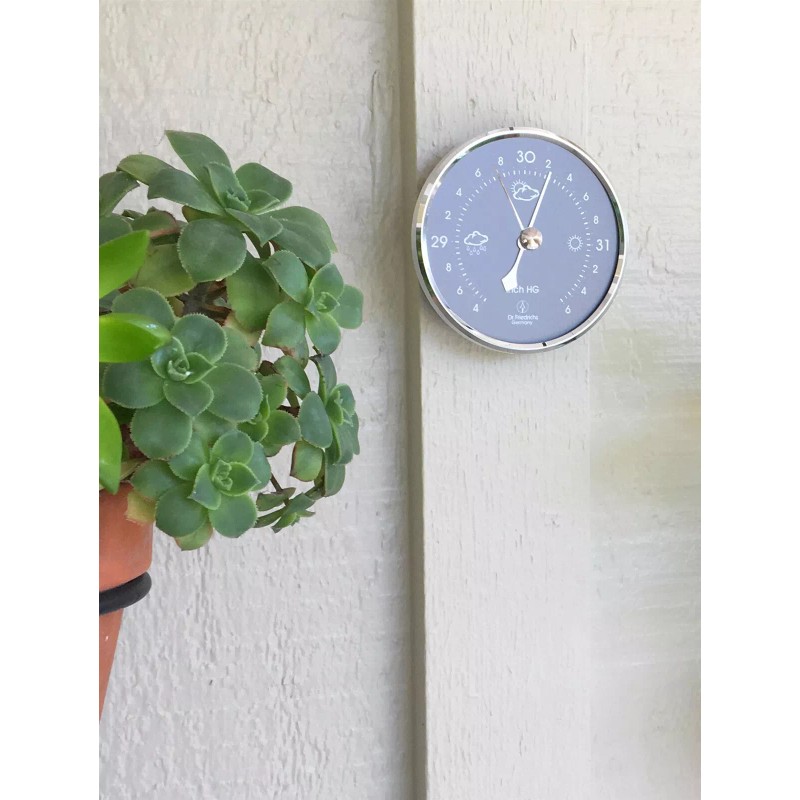 Hokco Precision Barometer 3.25 inch Diameter Round Grey Dial with