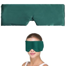 Antifaz para Dormir, Tela Fresca y Sedosa, Color Sólido, Cubre Ojos para Dormir con Cierre Autoadherible, Eye Mask Sleep para Siestas, Viaje, Avión, Oficina, Relajación y Meditación (Verde)