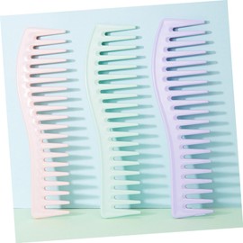 WOONEKY 6pcs Wide Tooth Combs for Styling and Detangling Curly Hair Comb for Men and Women Compact Lightweight and Green