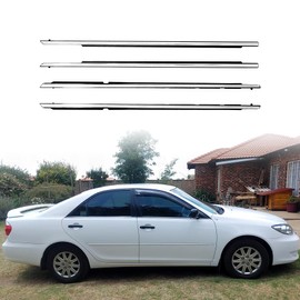 4PCS Outside Front Rear Chrome Weatherstrip Window Moulding Trim Seal Belt Fit for Toyota Camry 2002-2006 Replace 75710-33080 75720-33080 75730-33080 75740-33080