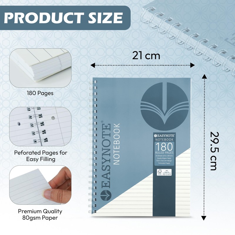 HOVUK Wire-Bound Spiral Notebook Journal, Composition Notebook with Pre-Perforated Pages,