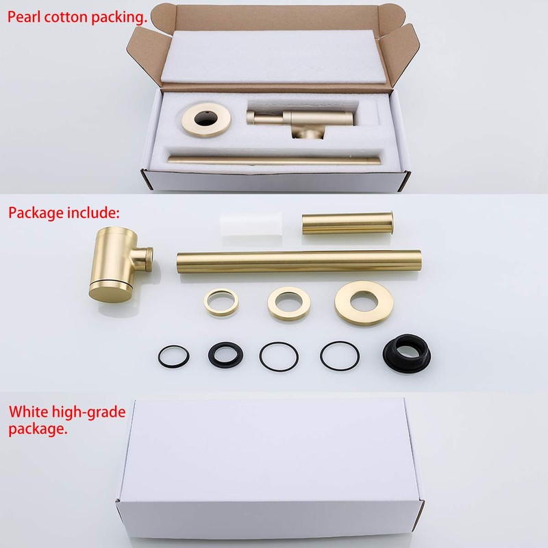 RANDOM Brass Contemporary Round Bottle P Trap 1 1/4,Basin Sink