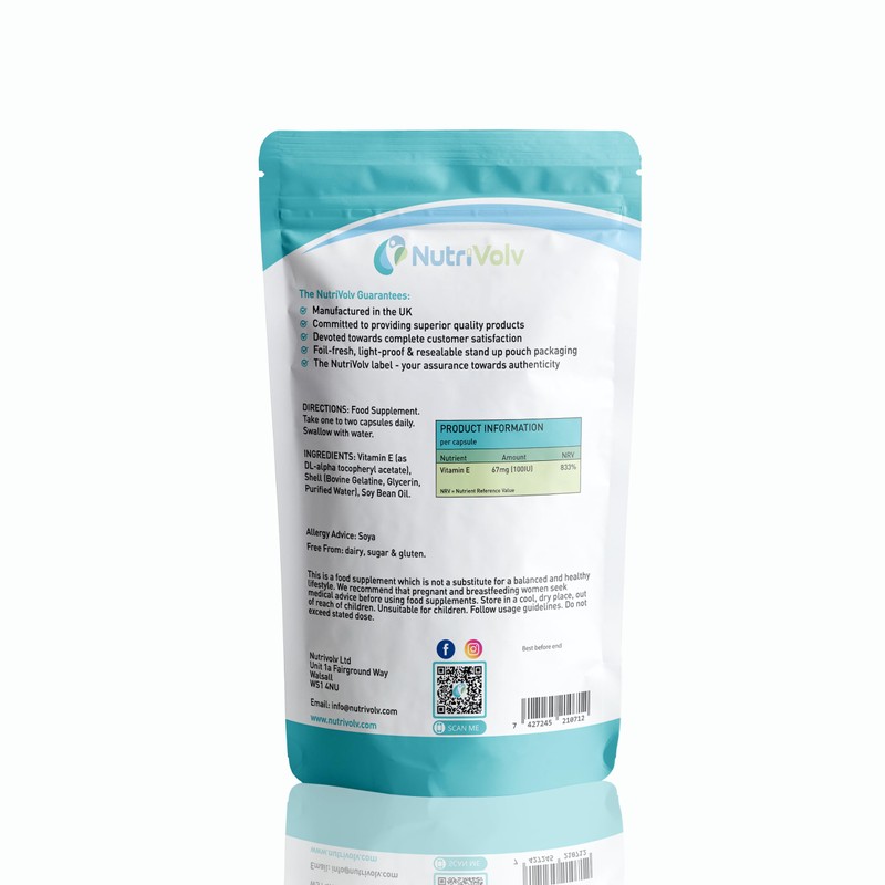 Vitamin E 100IU 180 Softgels | Antioxidant | Protects Cells
