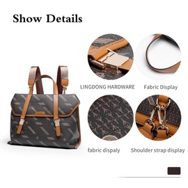 GELANNI Large PU Leather Backpack Purse for Women Fashion Vintage Satchel Bacpack Cute Convertible Shoulder Bags for Travel Work Camping Student 2025 Trendy Crossbody Bags 282P Brown