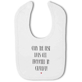 BWW Print - Only The Best Dads Get Promoted to Grandad... Fathers day gift - Baby Bib, Boy or Girl