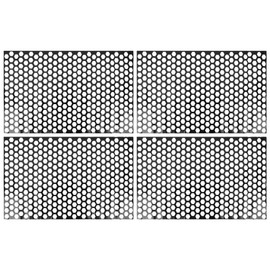 X AUTOHAUX 4pcs Universal Car Rear Tail Light Lamp Stickers Honeycomb Type Decal Black 48 x 30cm