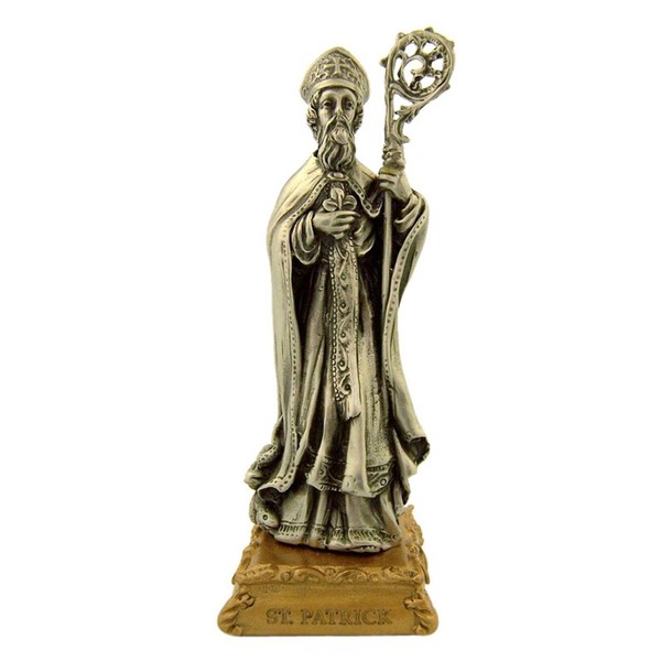 The Michelangelo Liturgical Sculpture Collection Pewter Saint St Patrick Figurine
