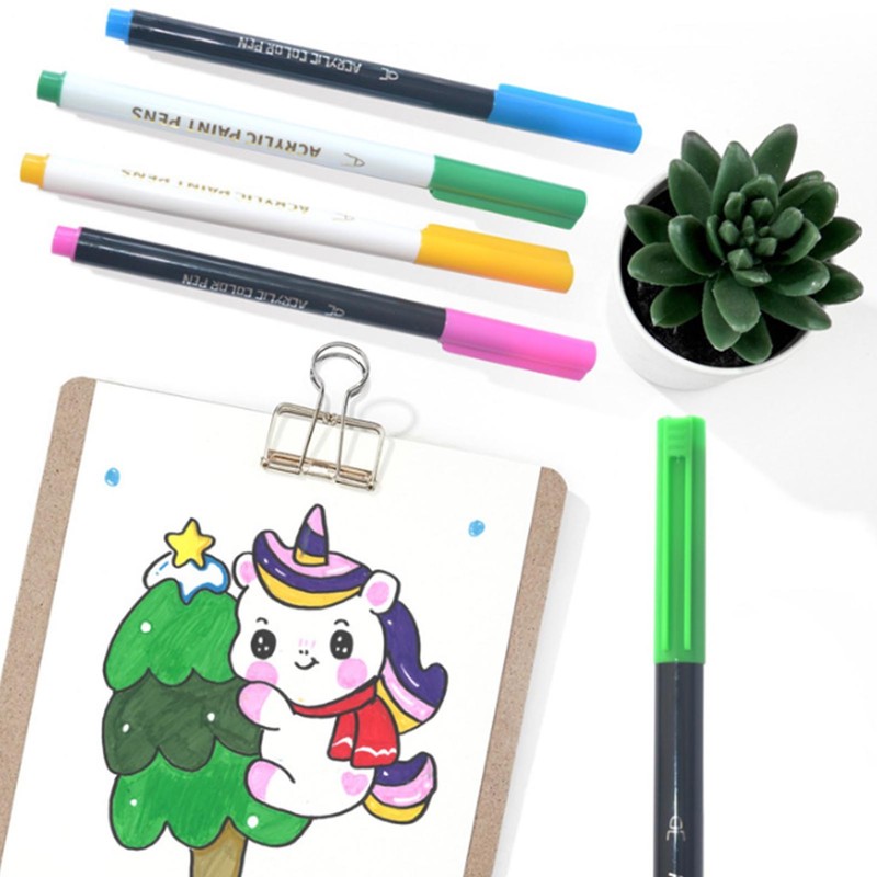 21 Colors Paint Pens Acrylic Markers Washable Dry Quickly Paint