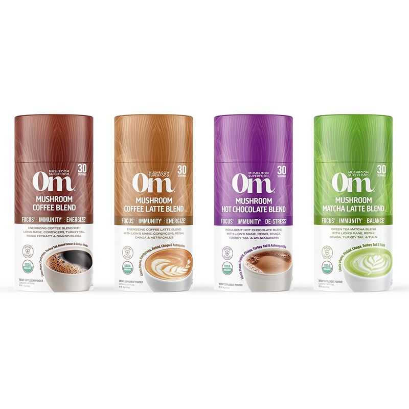 Om Mushroom Superfood Coffee Latte Blend Mushroom Powder, 8.47 Ounce