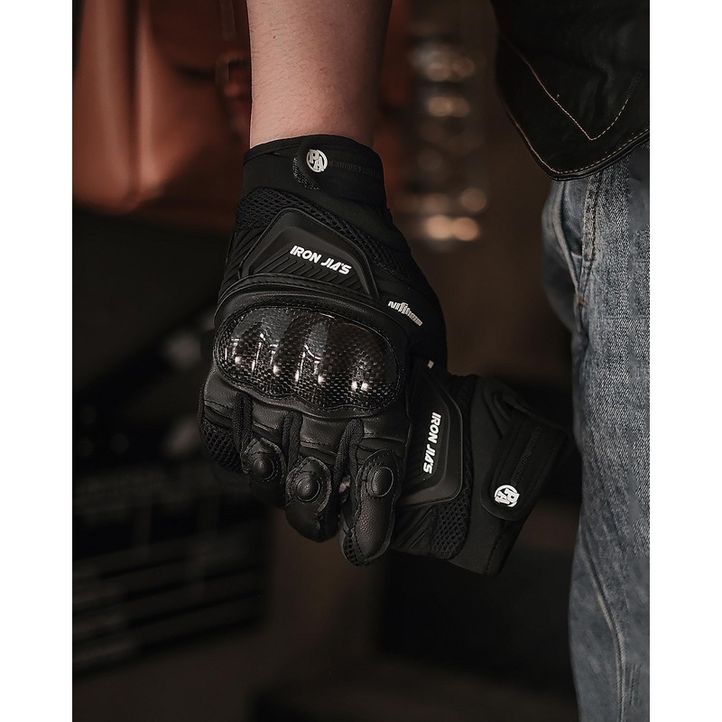 BORLENI Motorcycle Gloves Breathable Motorcycle Gloves Leather Full Finger Knuckle