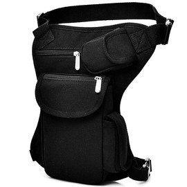 Drop Leg Bag Pouch Holster Tactical Waist Bag, SYIDINZN Men's Retro Multifunctional Outdoor Sports Racing Fanny Pack Bike Motorcycle Cycling Camping Hiking Hip Bag (Black)