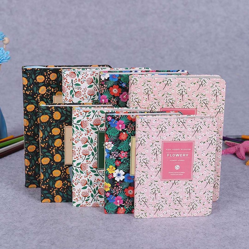 (pont du monde) Notebook, Journal, Schedule, Notebook, Floral Print, Cute,