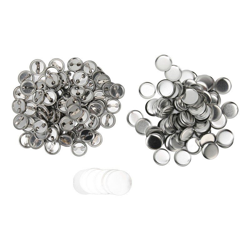 100 Sets Blank Button Badge Parts Set Round Shape Rust