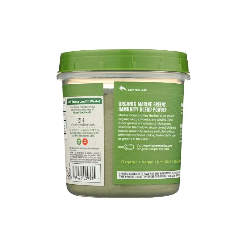 Marine Super Greens Powder - Organic Kelp, Spirulina & Chlorella