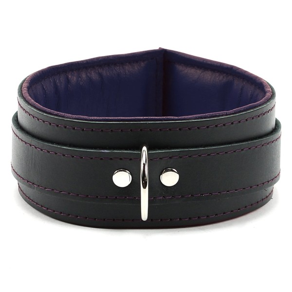 VP Leather Mandrake Collar Premium Handmade Leather (Dark Purple, Small)