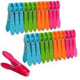 Clothes Pegs, 48 Packs Plastic Clothes Pegs for Washing Line, Strong Grip Washing Line Pegs, Clothes Clips Clothes Pins Durable and Windproof Laundry Pegs for Washing Line Laundry Bathroom Kitchen