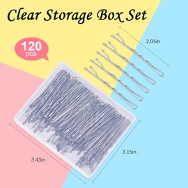 MORGLES Silver Bobby Pins for Gray Hair 120PCS 2Inches Hair Pins for Women with Box