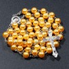 Kuesn 8mm Pearl Rosary Beads Catholic Necklace Glass Beads Necklace