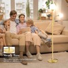 Lightdot 63IN Dimmable Globe Floor Lamp, Brass Standing Lamps with