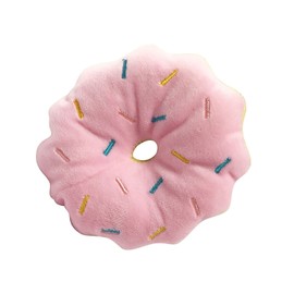 Dog Squeaky Toys, Donut Shape Plush Dog Toy Cute Puppy Chew Teeth Grinding Toys Stuffed Soft Interactive Squeaky Dog Chew Toy for Small Medium Dogs ()