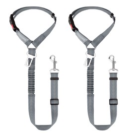 BWOGUE 2 Piece Dog Seat Belt for Car with Elastic Bungee Buffer Safety Seatbelt Car Headrest Restraint Wear Adjustable Metal Buckle Harness in Vehicle Travel for Pet