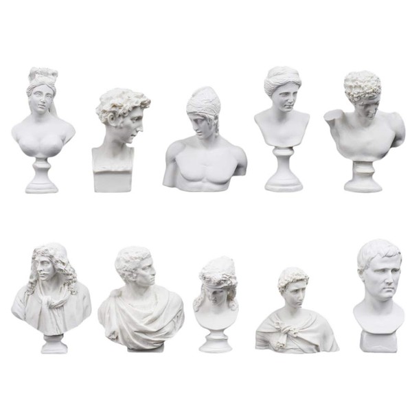 EXCEART Headless Statue Greek God Bust 10pcs Mini Figures of