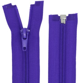 Plastic Spiral Zip 5 mm Separable (70 cm, Purple)