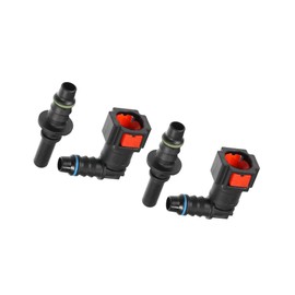 INFINAUTO Car Fuel Line Hose Quick Release Connector Kit 90 Degree 5/16" 7.89mm SAE to 5/16" 8mm Disconnect Hose Plastic Red (Set of 2) Durable Material Stylish Design