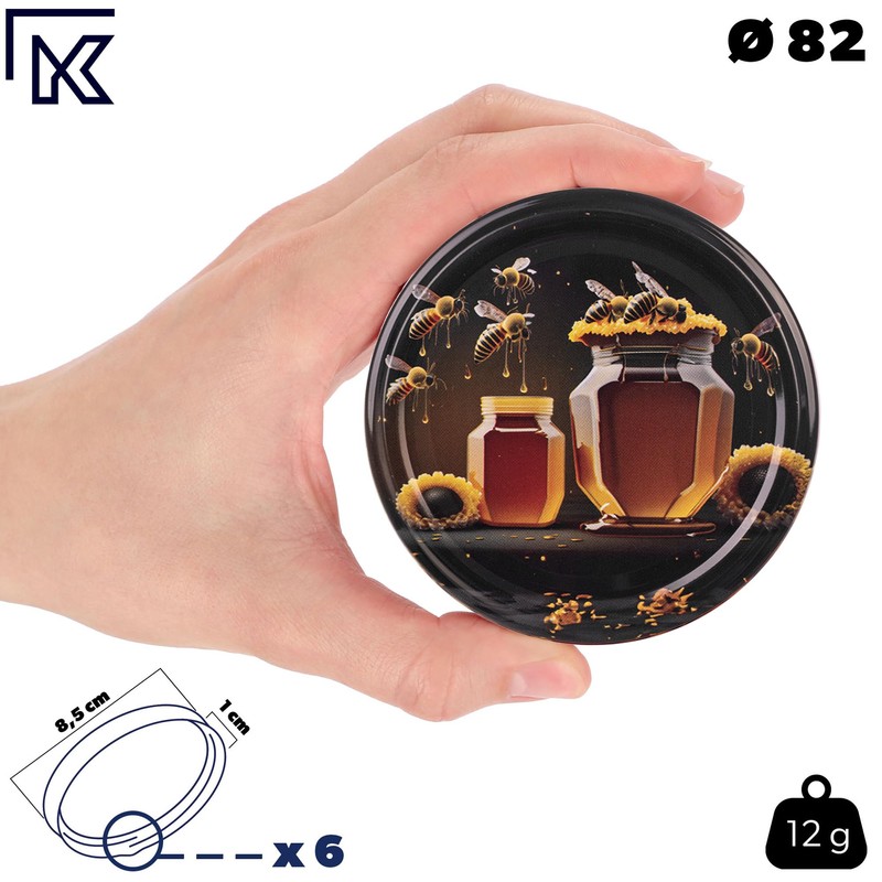KADAX Screw Lids fi82 mm, Twist Off Lids Set Metal