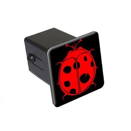 GRAPHICS & MORE Ladybug On Black Tow Trailer Hitch Cover Plug Insert 2"