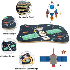 JMANNI Puzzles for 3 4 5 6 Year Olds, 5-in-1 The Universe Jigsaw Puzzles with Iron Box for Storage,The Universe Toys Gifts for Boys, Girls, Kids and Children (The Universe Puzzles)