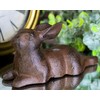 Ebros Gift Cast Iron Whimsical Bunny Rabbit Lying Down Abstract
