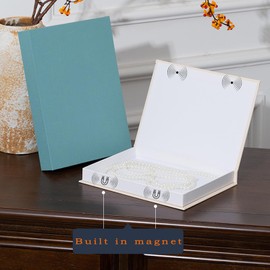 A Set of Three Linen Decorative Books, Used as Decorative Fake Books and Photo Storage Boxes for Coffee Tables, Bookshelves, and Bedside Tables